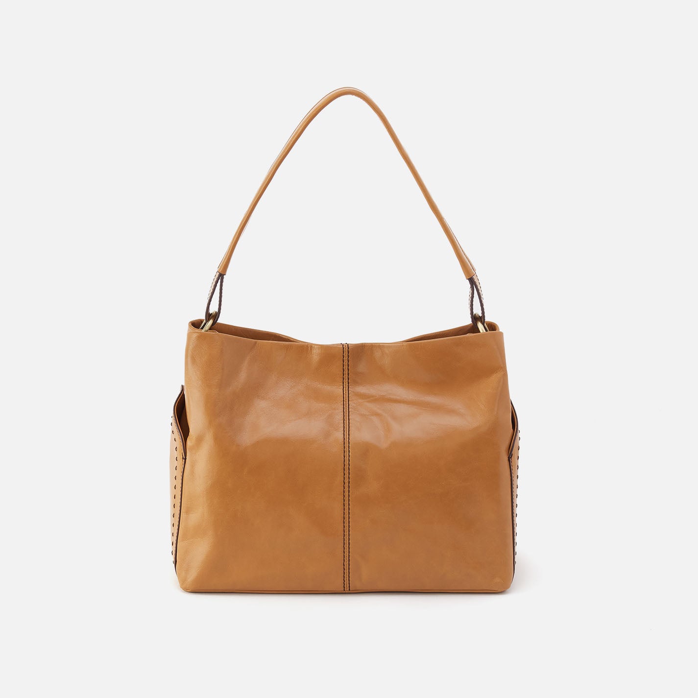 hobo Seneca Shoulder Bag Polished Leather| Natural