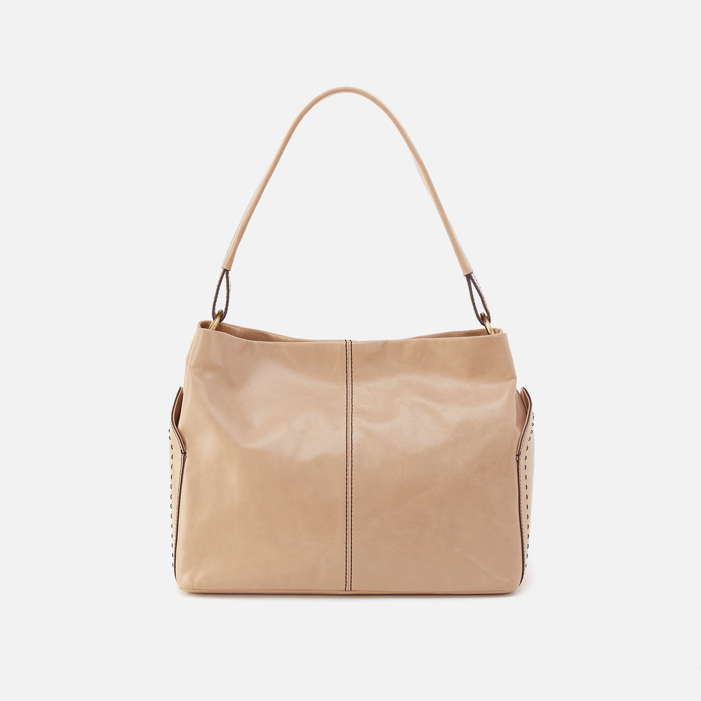 hobo Seneca Shoulder Bag Polished Leather| Sand