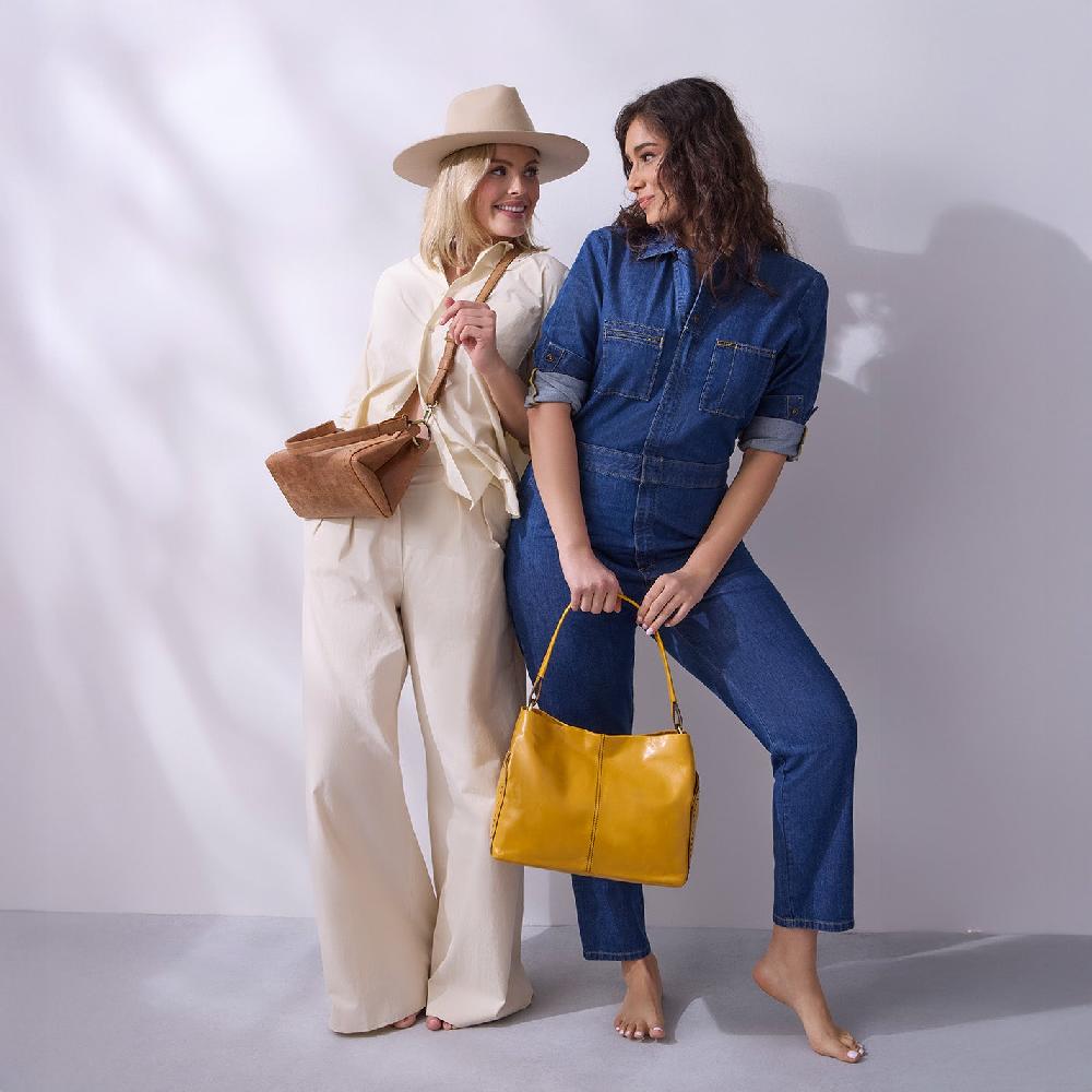 Hobo Seneca Shoulder Bag Polished Leather| Sun Glow