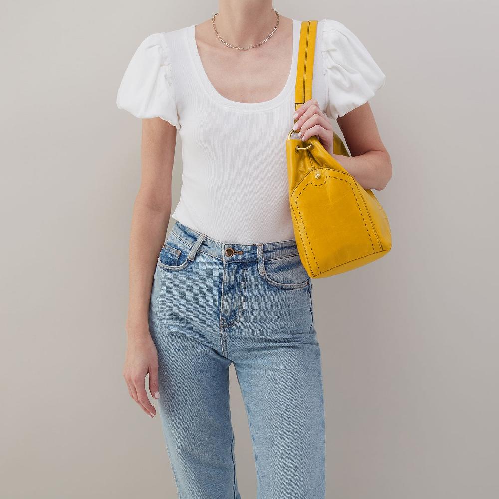 Hobo Seneca Shoulder Bag Polished Leather| Sun Glow