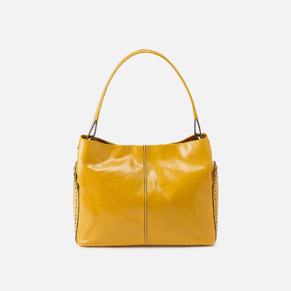 hobo Seneca Shoulder Bag Polished Leather| Sun Glow