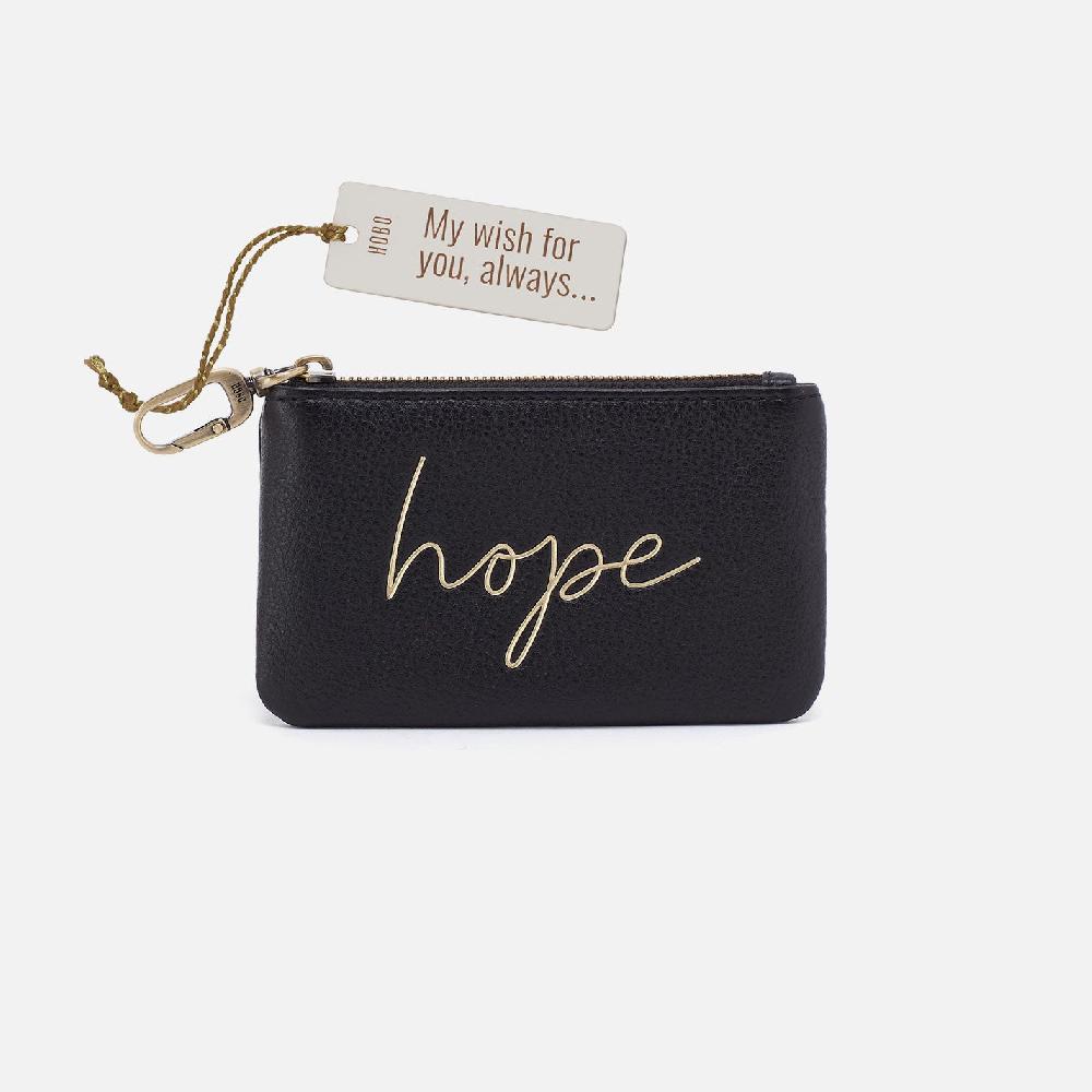 hobo Sentiment Pouch Pebbled Leather| Black