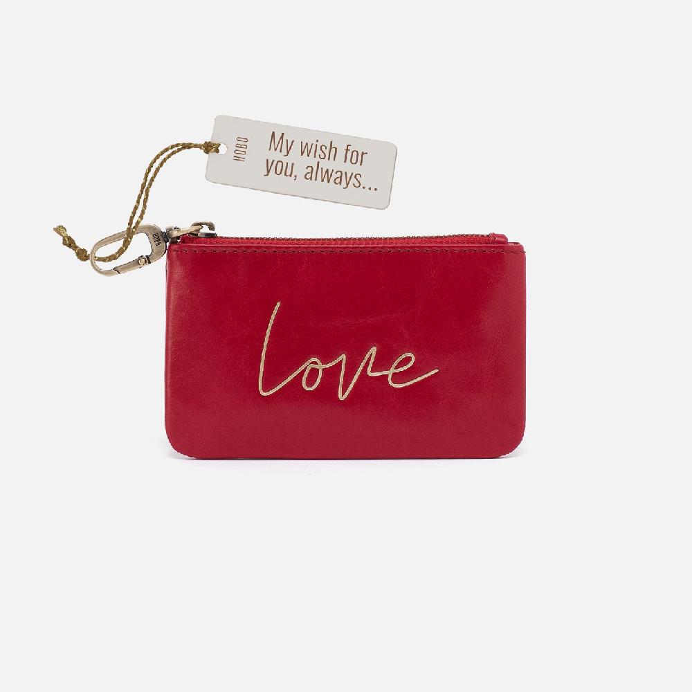 hobo Sentiment Pouch Polished Leather| Flame