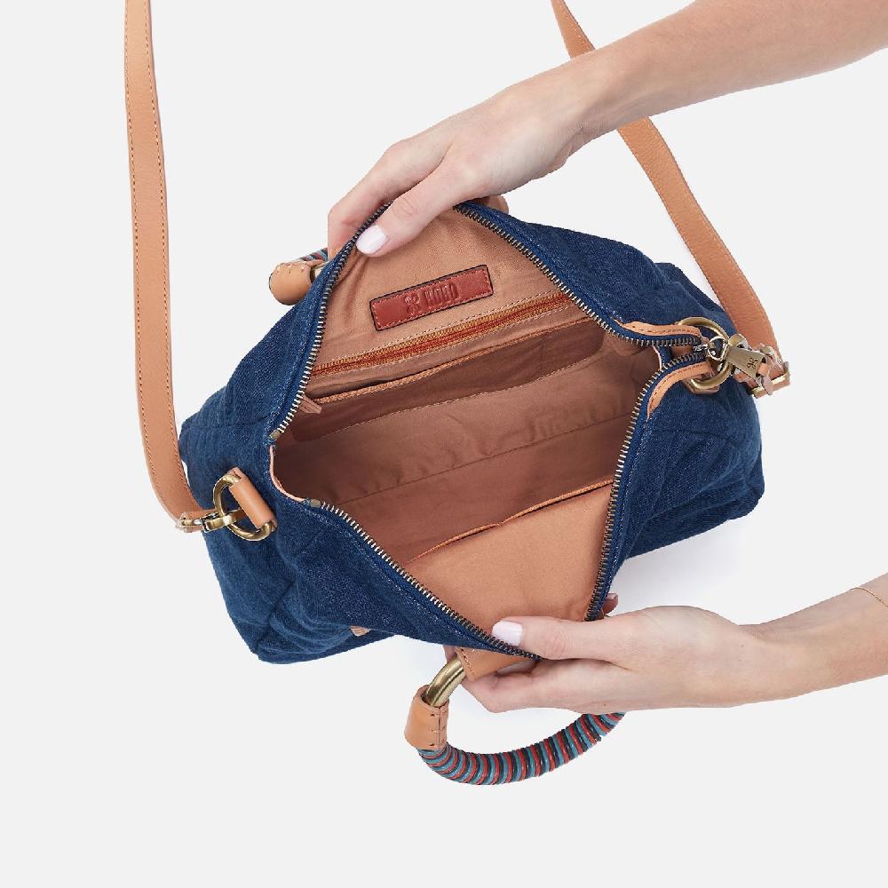 Hobo Sheila Medium Satchel Denim Fabric| Dark Denim