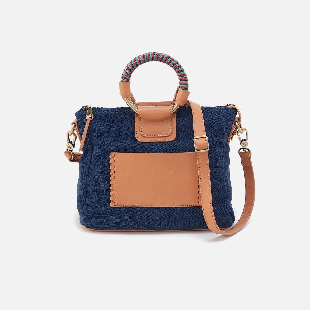 hobo Sheila Medium Satchel Denim Fabric| Dark Denim