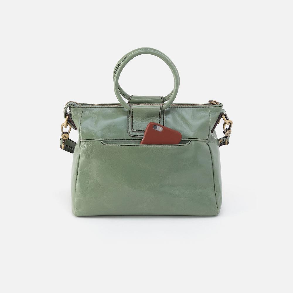 Hobo Sheila Medium Satchel Polished Leather| Jade