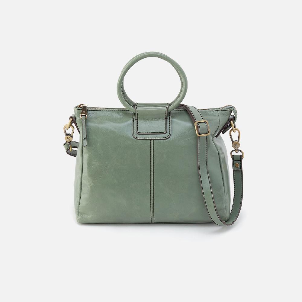 hobo Sheila Medium Satchel Polished Leather| Jade