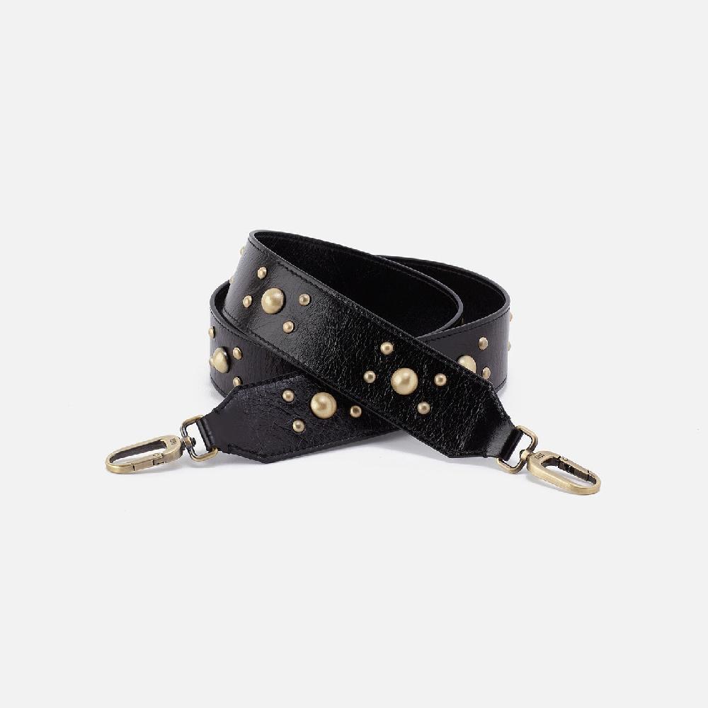 hobo Stud Guitar Strap Polished Leather| Black