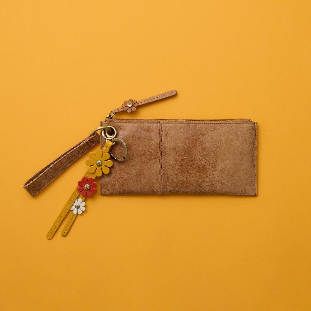 Hobo Triflower Keychain Polished Leather| Sun Glow