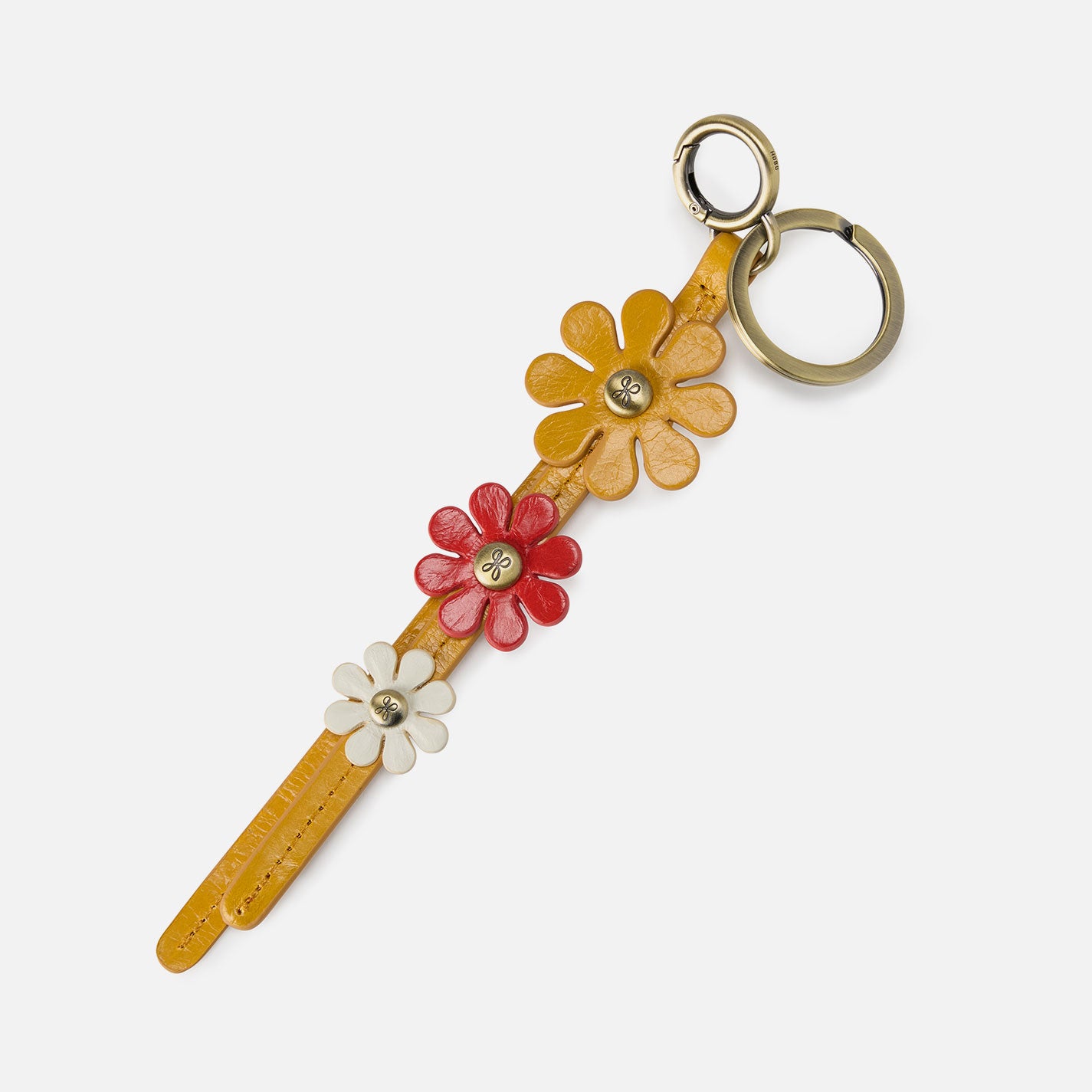 hobo Triflower Keychain Polished Leather| Sun Glow