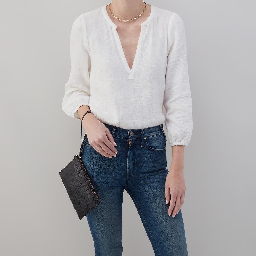 Hobo Vida Small Pouch Micro Pebbled Leather| Black