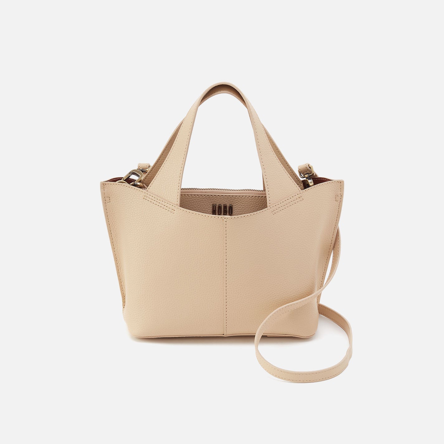 hobo Vida Small Tote Micro Pebbled Leather| Almond