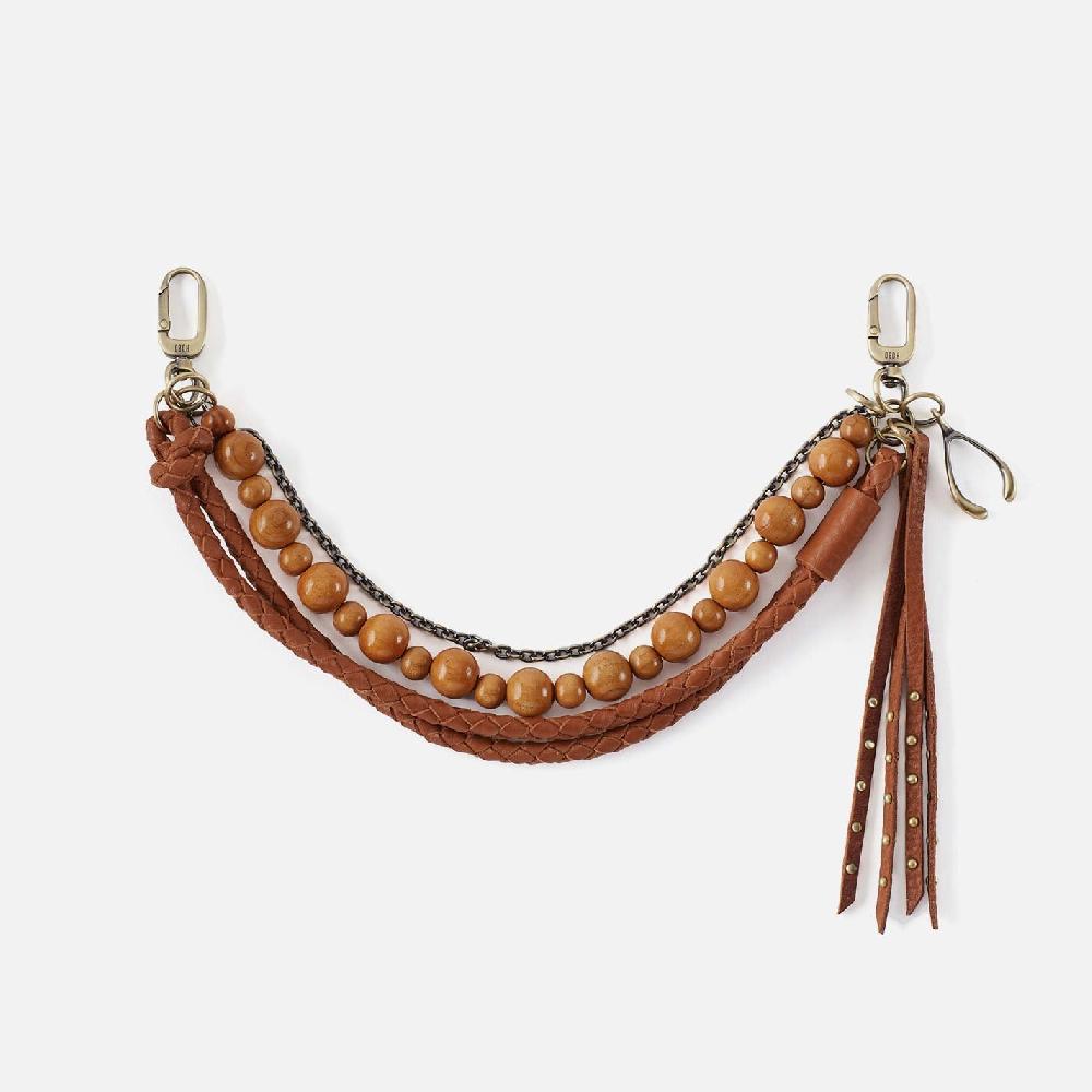 hobo Wood Bead Bag Swag Pebbled Leather| Warm Honey
