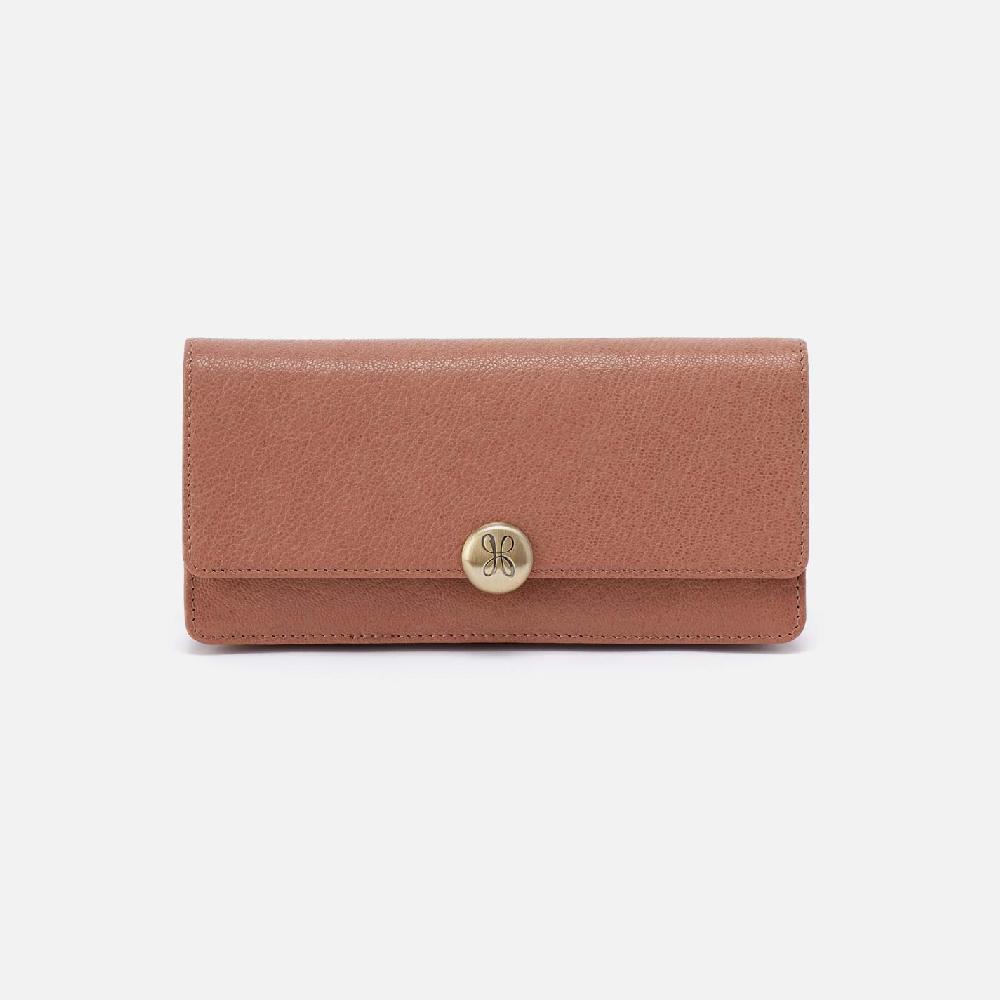 hobo Hutton Large Wallet Micrograin Leather| Glazed Donut
