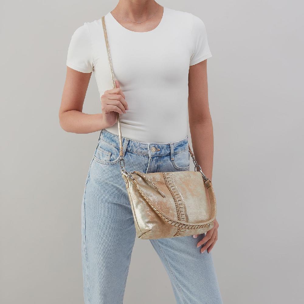 Hobo Kori Crossbody Metallic Leather| Saddle Stardust