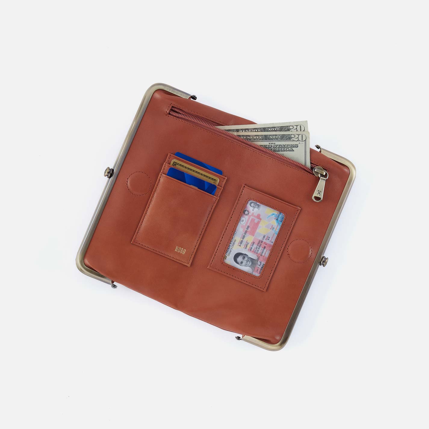 Hobo Lauren Clutch-Wallet Smooth Leather With Multi Stitch| Timberline