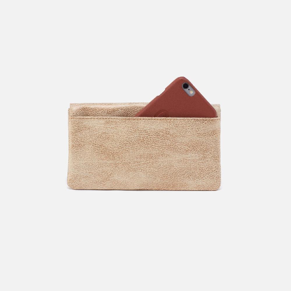 Hobo Lumen Continental Wallet Metallic Leather| Gold Leaf