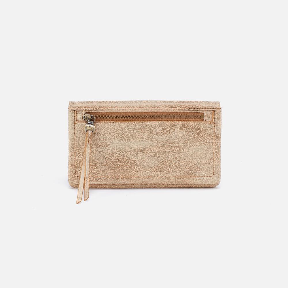 hobo Lumen Continental Wallet Metallic Leather| Gold Leaf