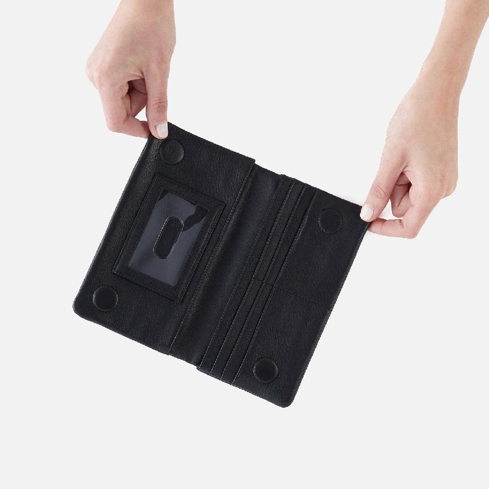 Hobo Lumen Continental Wallet Pebbled Leather| Black