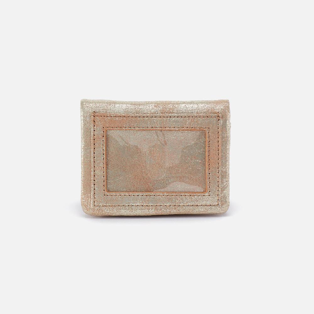 Hobo Lumen Mini Wallet Metallic Leather| Saddle Stardust