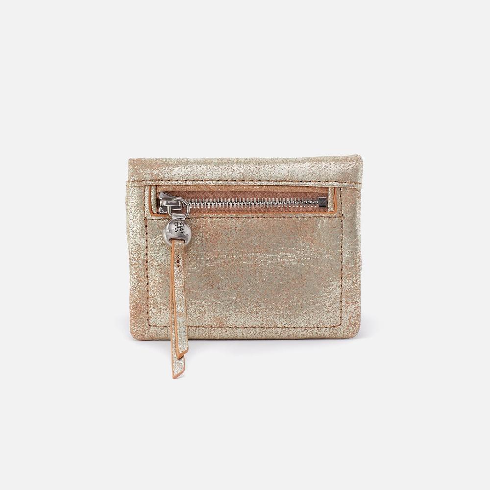 hobo Lumen Mini Wallet Metallic Leather| Saddle Stardust