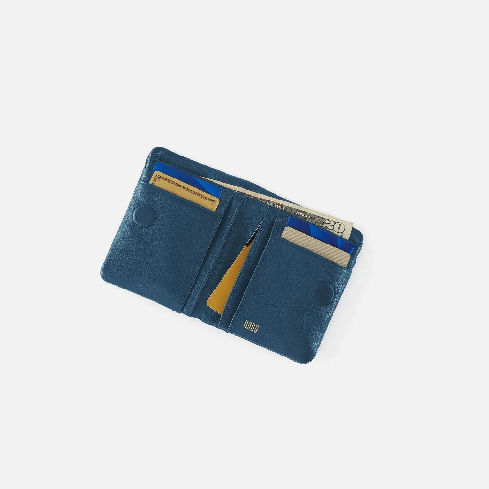 Hobo Lumen Mini Wallet Pebbled Leather| Peacock Feather