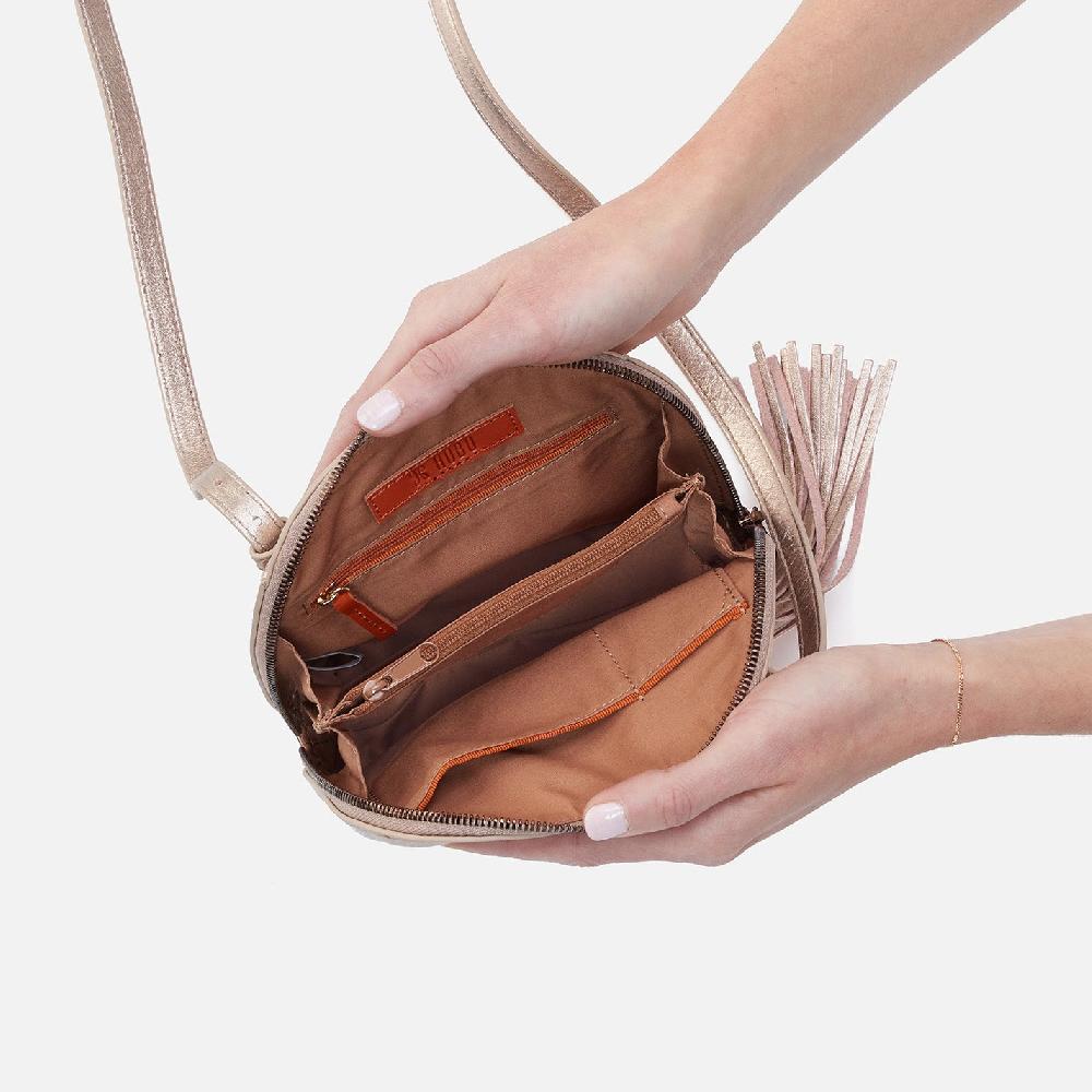 Hobo Nash Crossbody Metallic Leather| Pink Gold Metallic