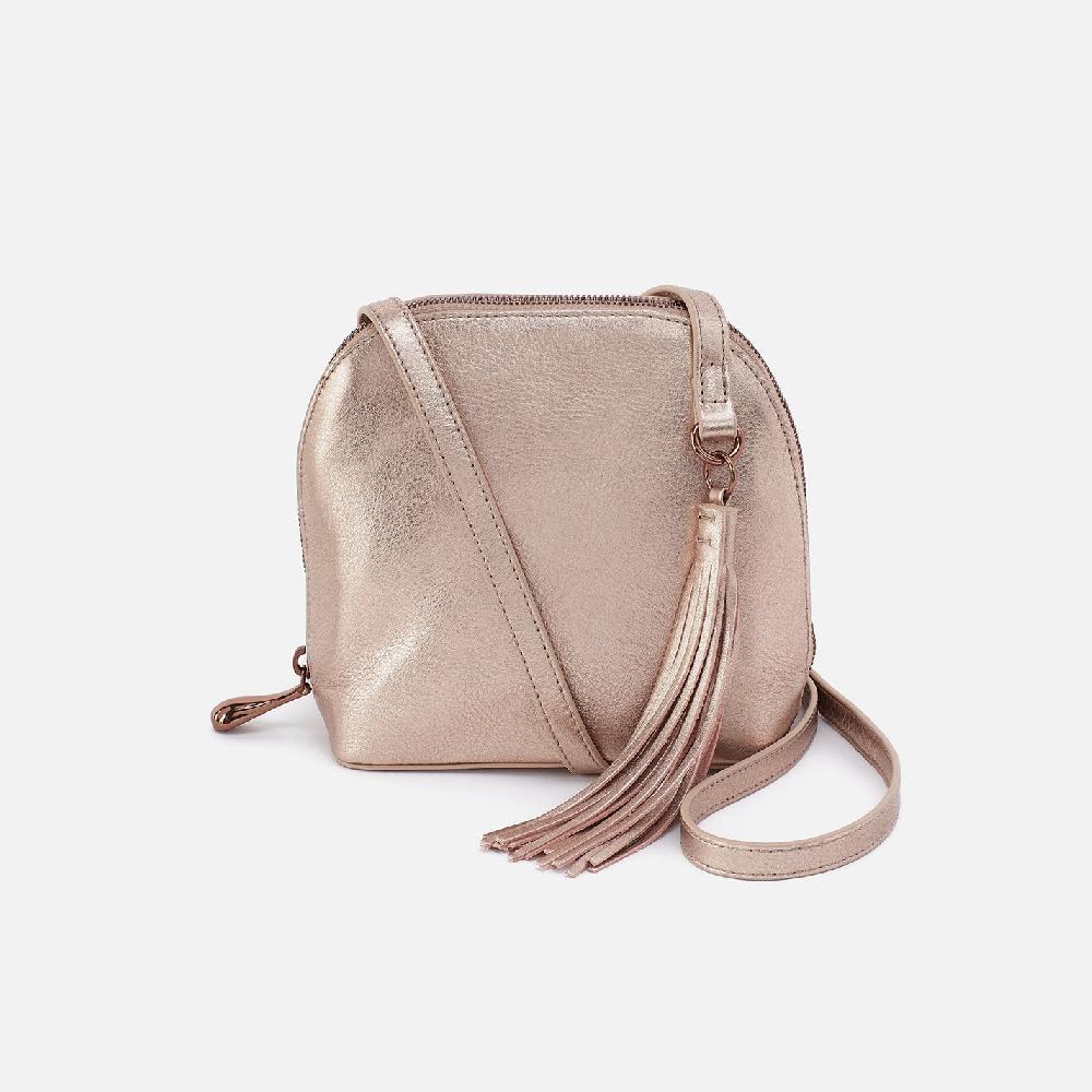 hobo Nash Crossbody Metallic Leather| Pink Gold Metallic