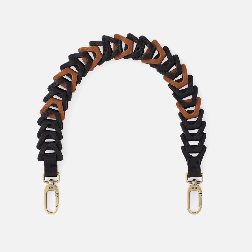 hobo Petty Leather Link Strap Pebbled Leather| Black