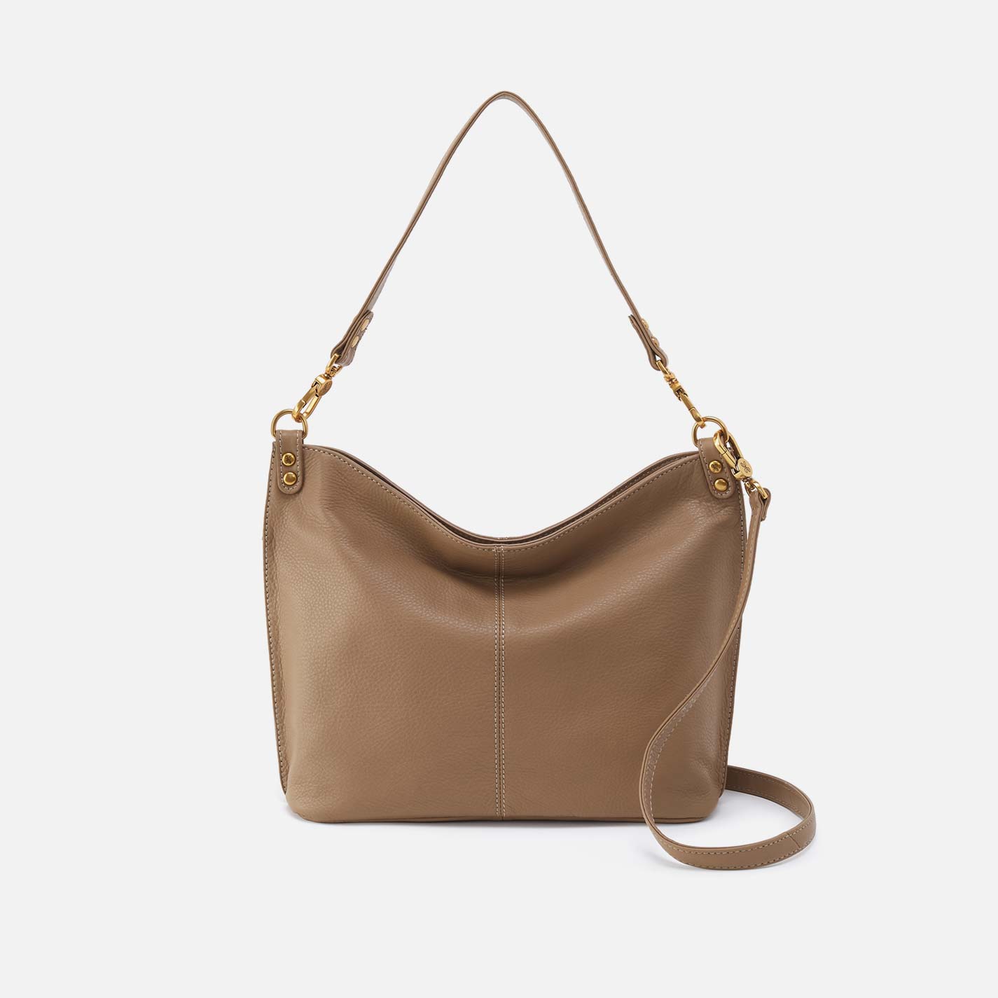 hobo Pier Shoulder Bag Pebbled Leather| Cedar Sagebrush