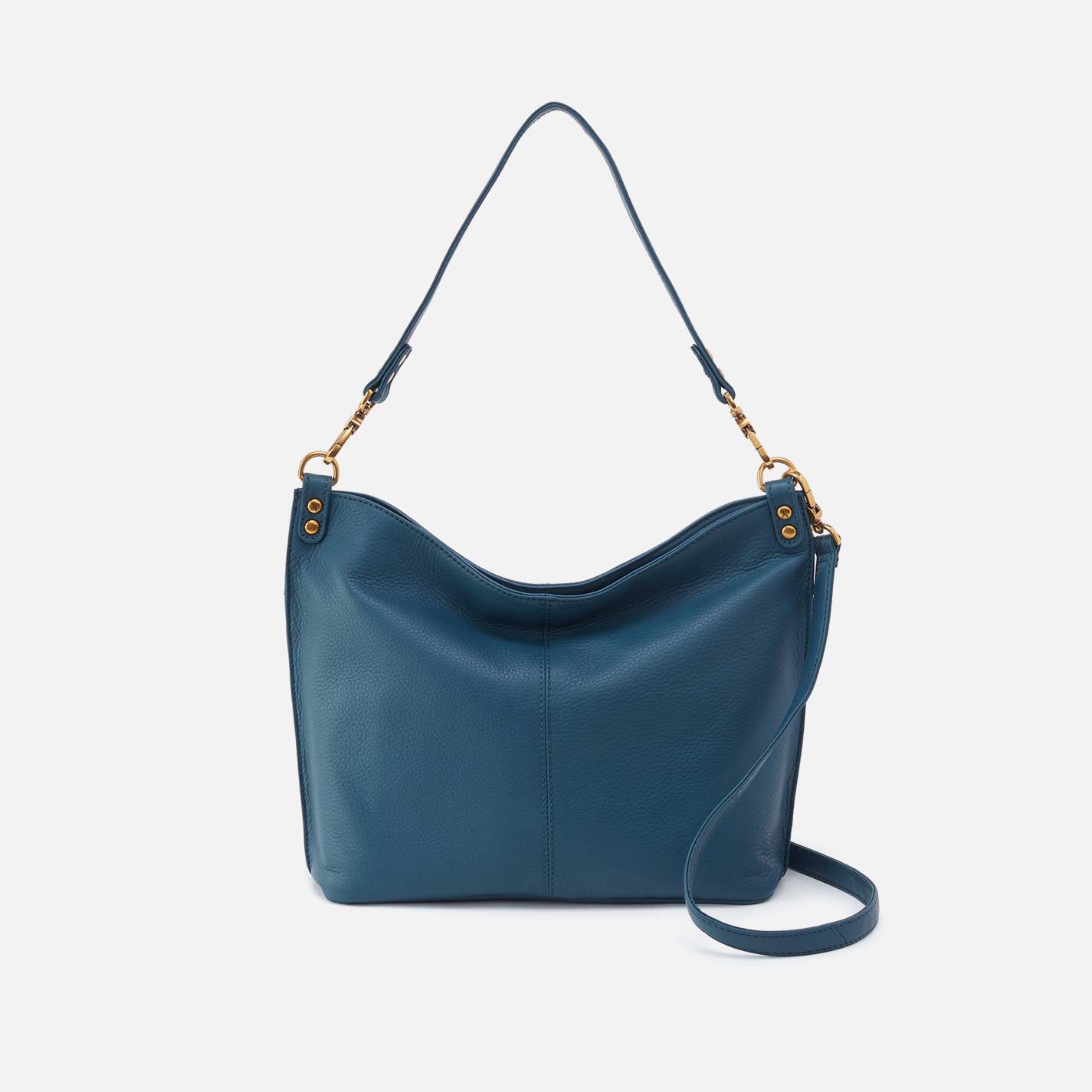 hobo Pier Shoulder Bag Pebbled Leather| Peacock Feather