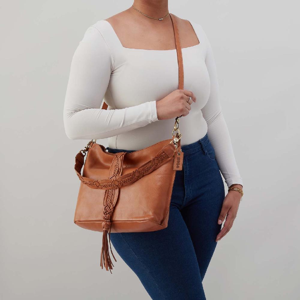 Hobo Pier Shoulder Bag Washed Leather| Harvest Wheat
