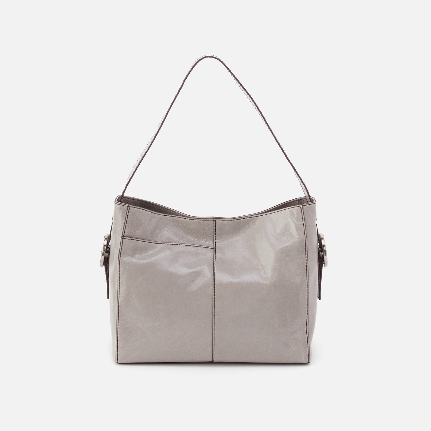 hobo Render Shoulder Bag Polished Leather| Light Grey