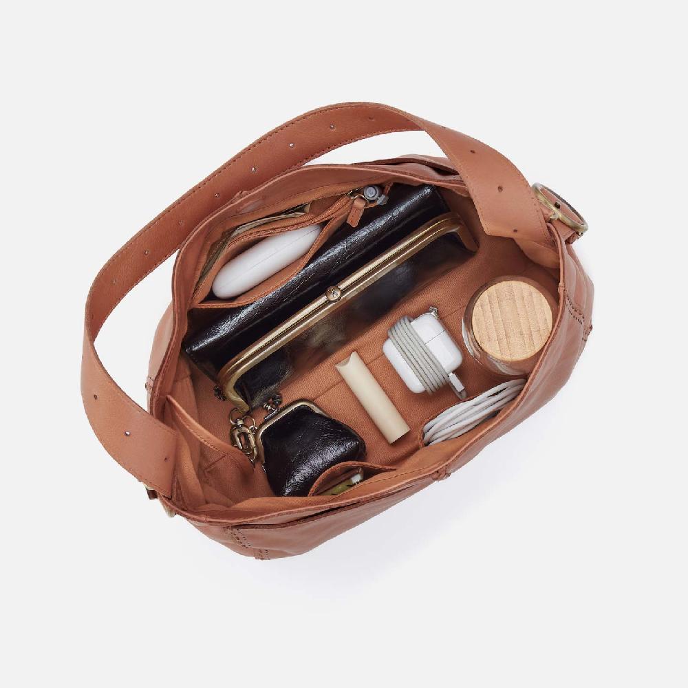 hobo Render Shoulder Bag Washed Leather| Harvest Wheat