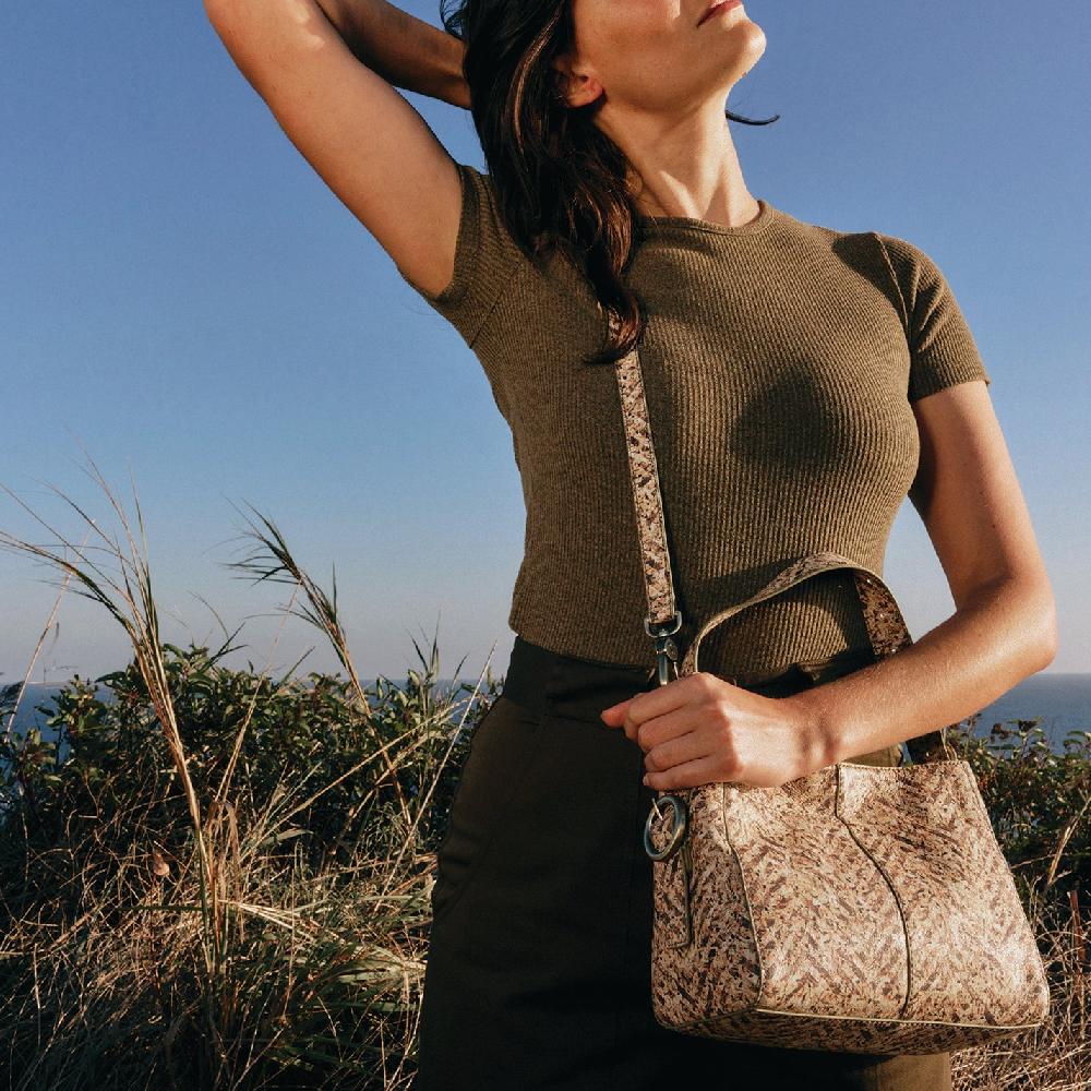 Hobo Render Small Crossbody Printed Leather| Neutral Mosaic Print