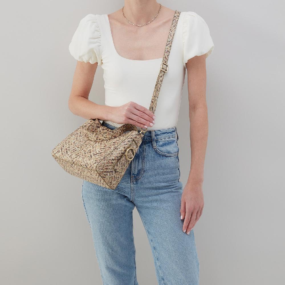 Hobo Render Small Crossbody Printed Leather| Neutral Mosaic Print