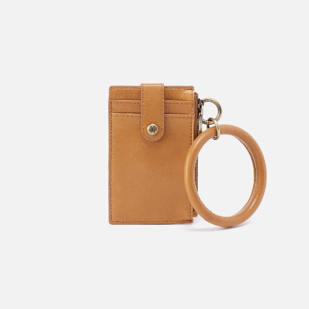 hobo Ring Credit Card Wristlet Polished Leather| Natural