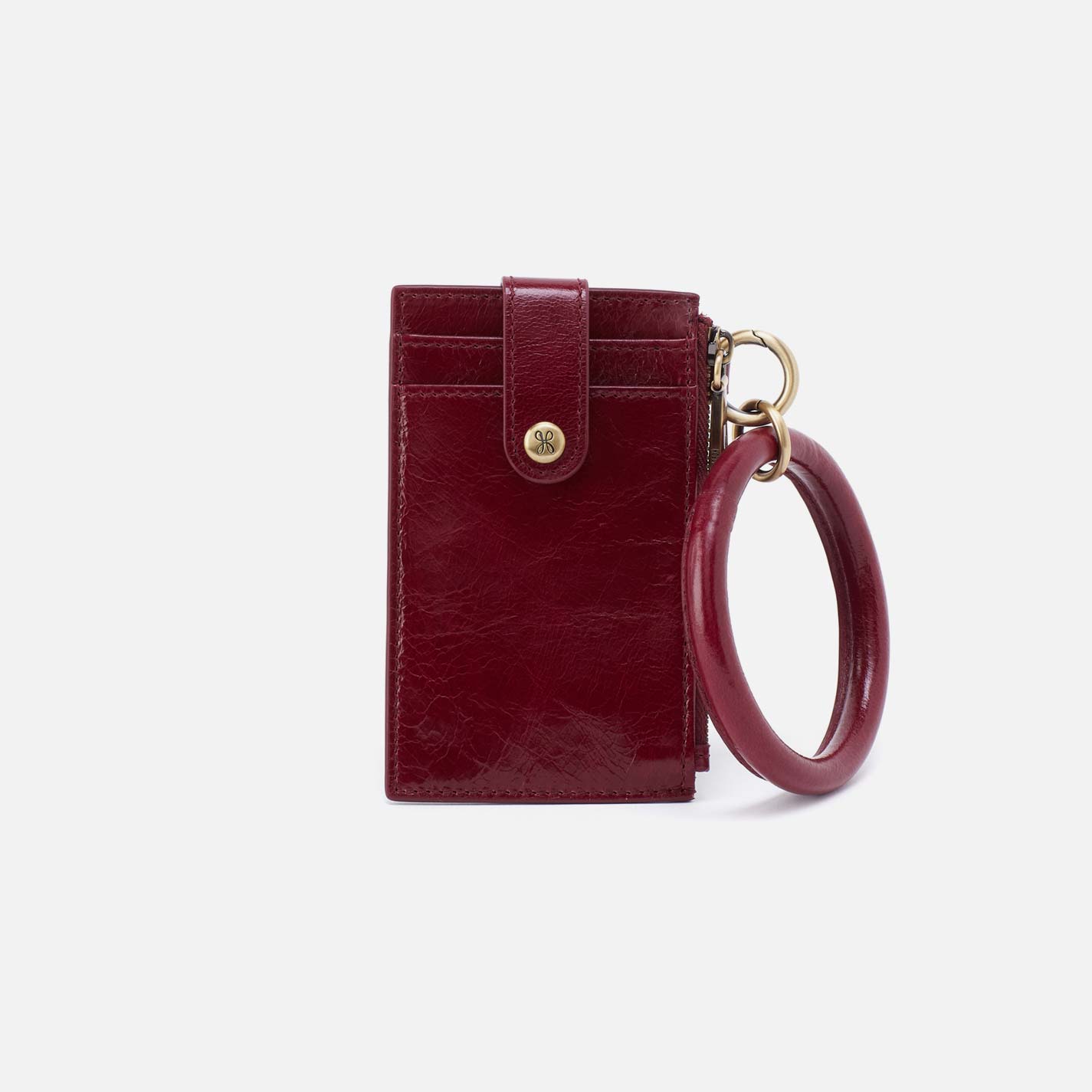 hobo Ring Credit Card Wristlet Polished Leather| Saddleberry