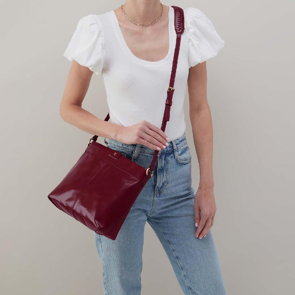 Hobo Romy Medium Crossbody Polished Leather| Saddleberry