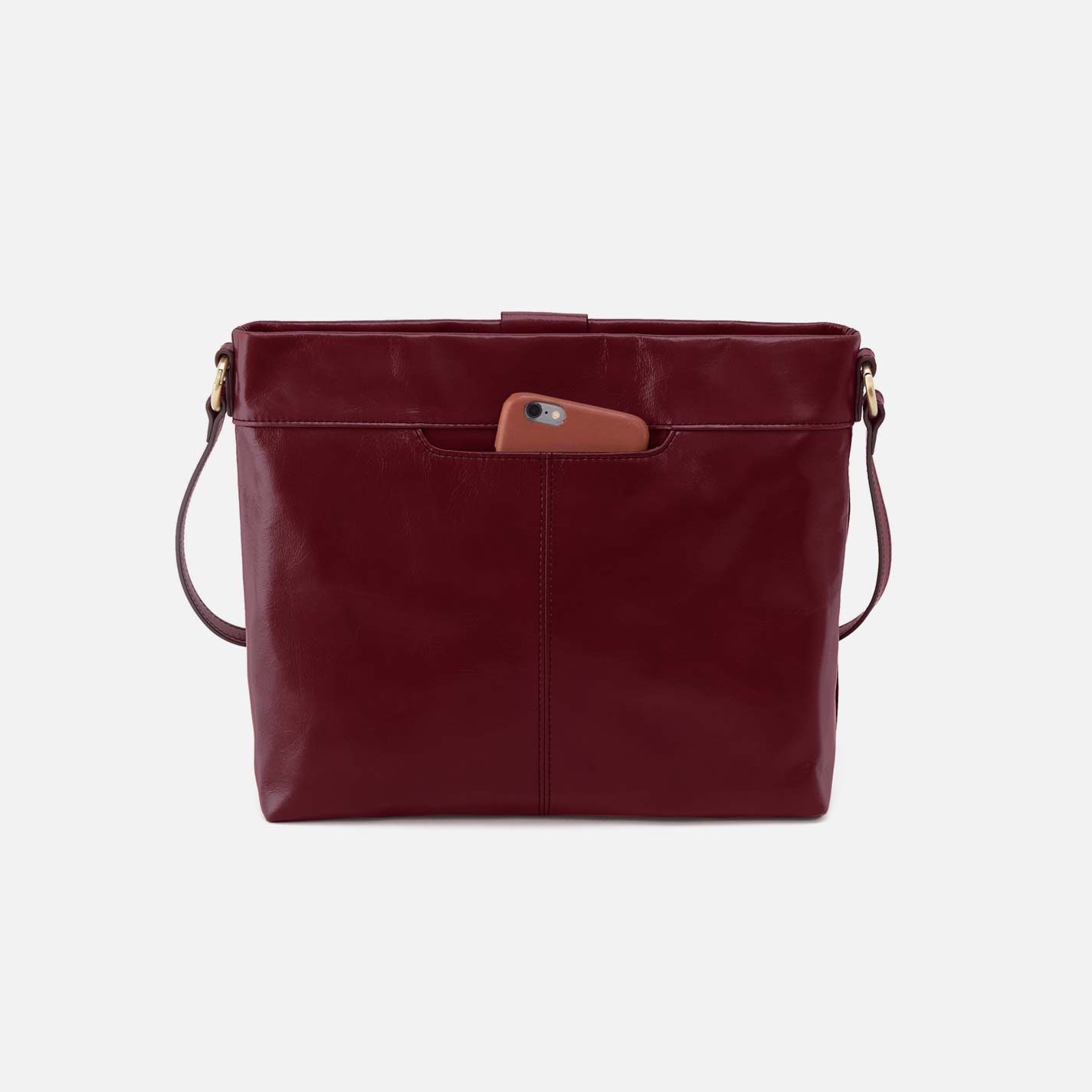 Hobo Romy Medium Crossbody Polished Leather| Saddleberry