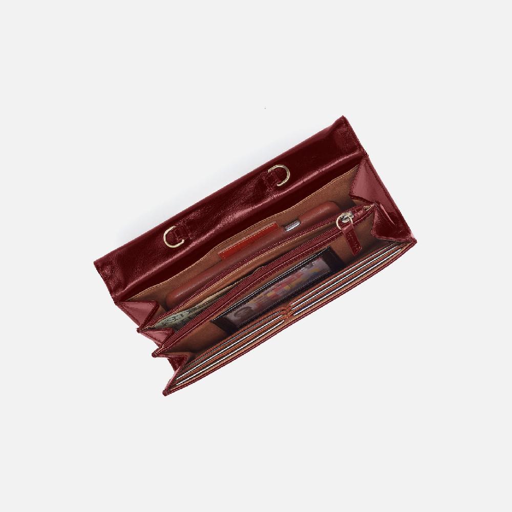 Hobo Romy Wallet Crossbody Polished Leather| Saddleberry