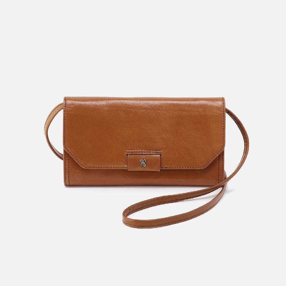 hobo Romy Wallet Crossbody Polished Leather| Truffle
