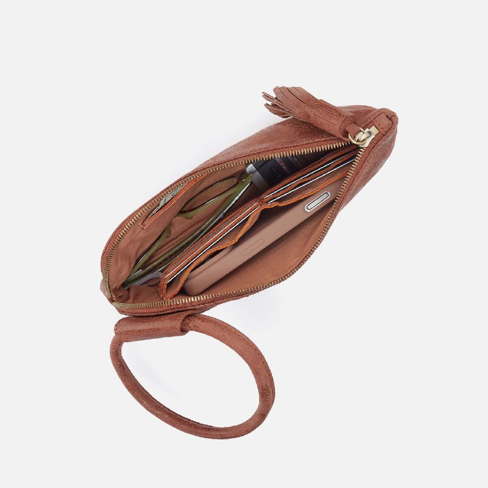 Hobo Sable Wristlet Buffed Leather| Burnished Saddle
