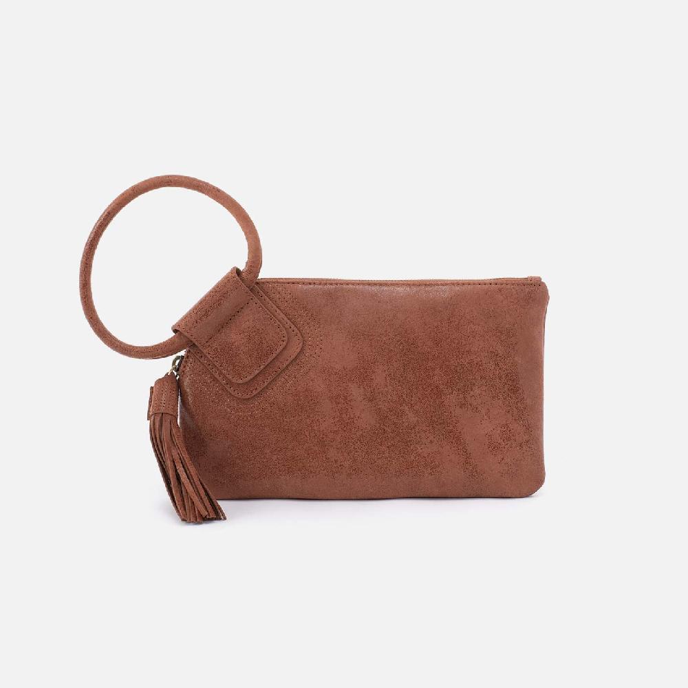 hobo Sable Wristlet Buffed Leather| Burnished Saddle