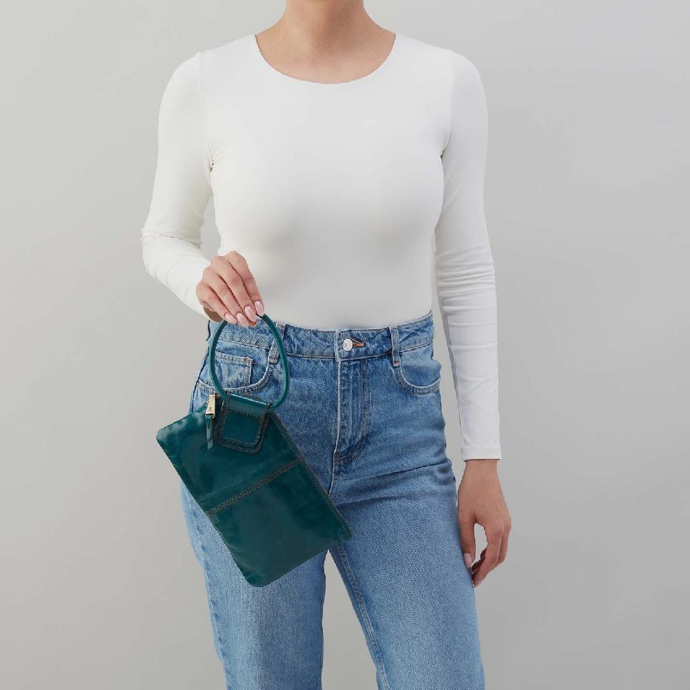 Hobo Sable Wristlet Polished Leather| Wild Bluegrass