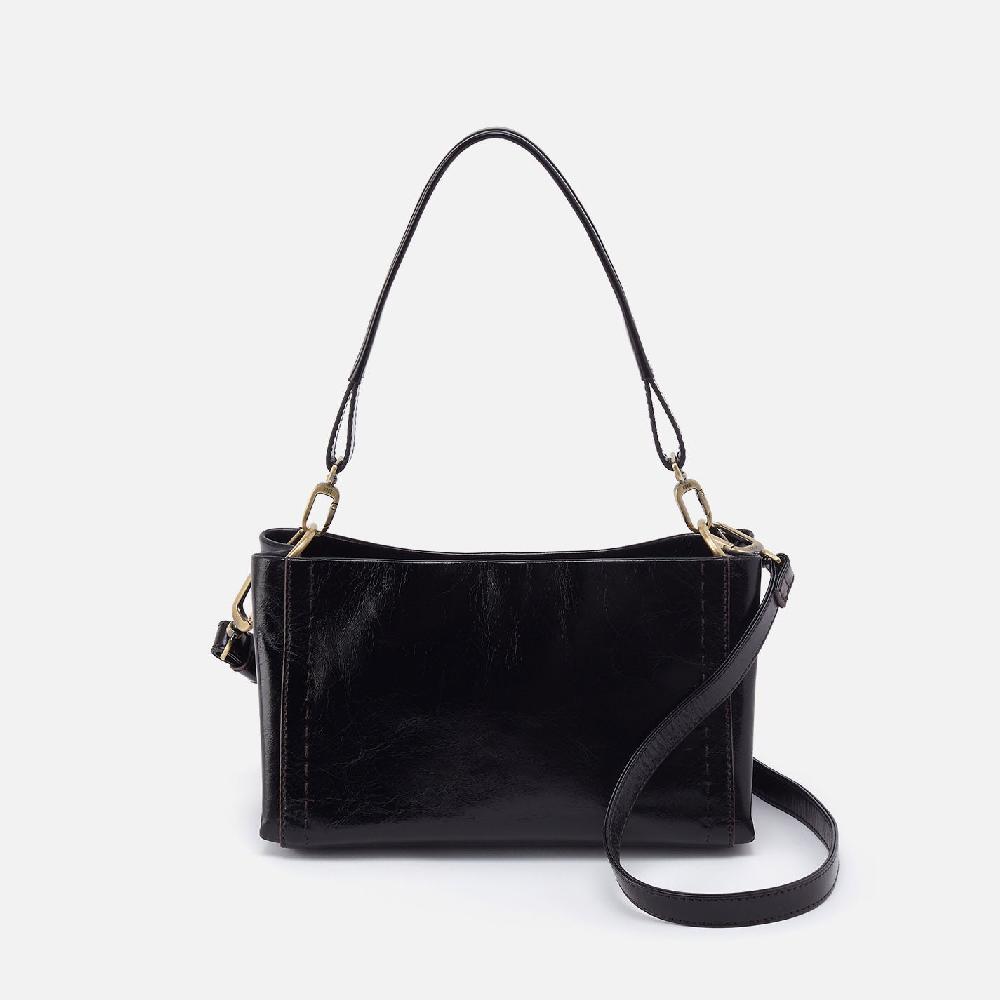 hobo Seneca Shoulder Crossbody Polished Leather| Black