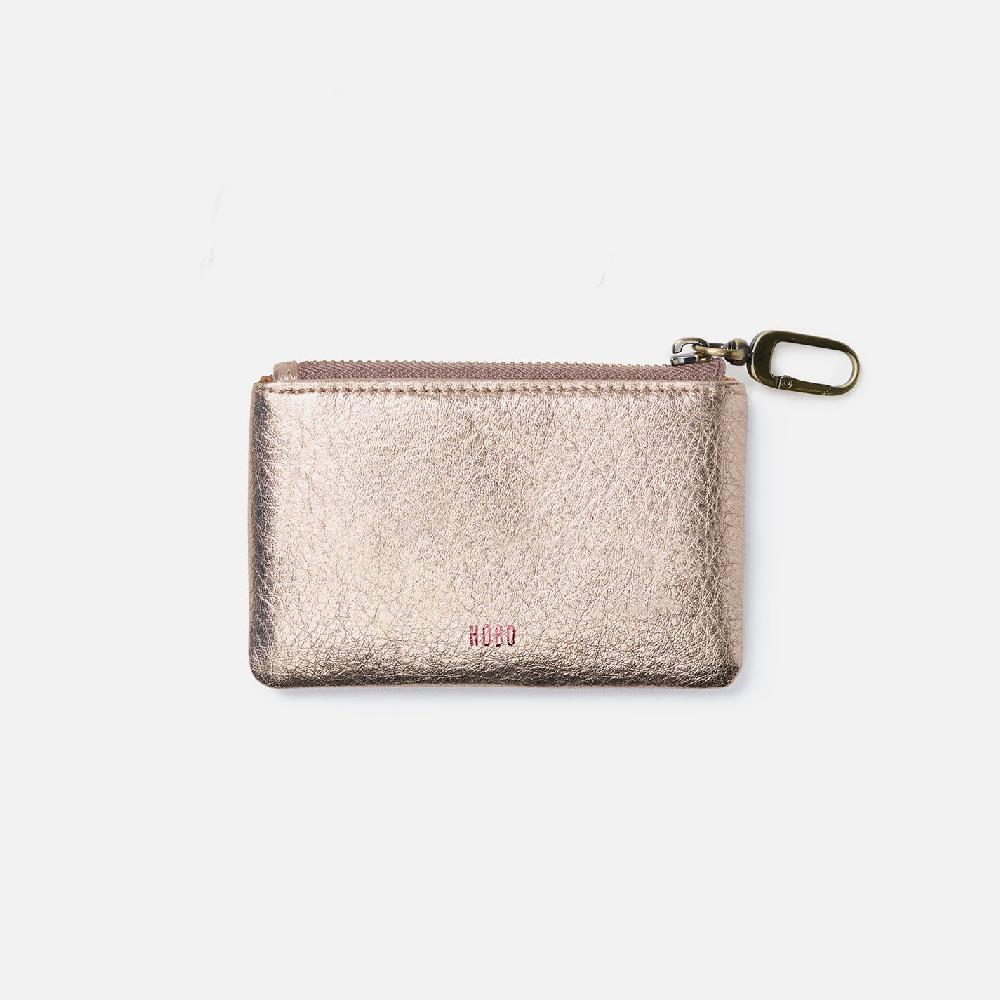 Hobo Sentiment Pouch Metallic Leather| Pink Gold Metallic