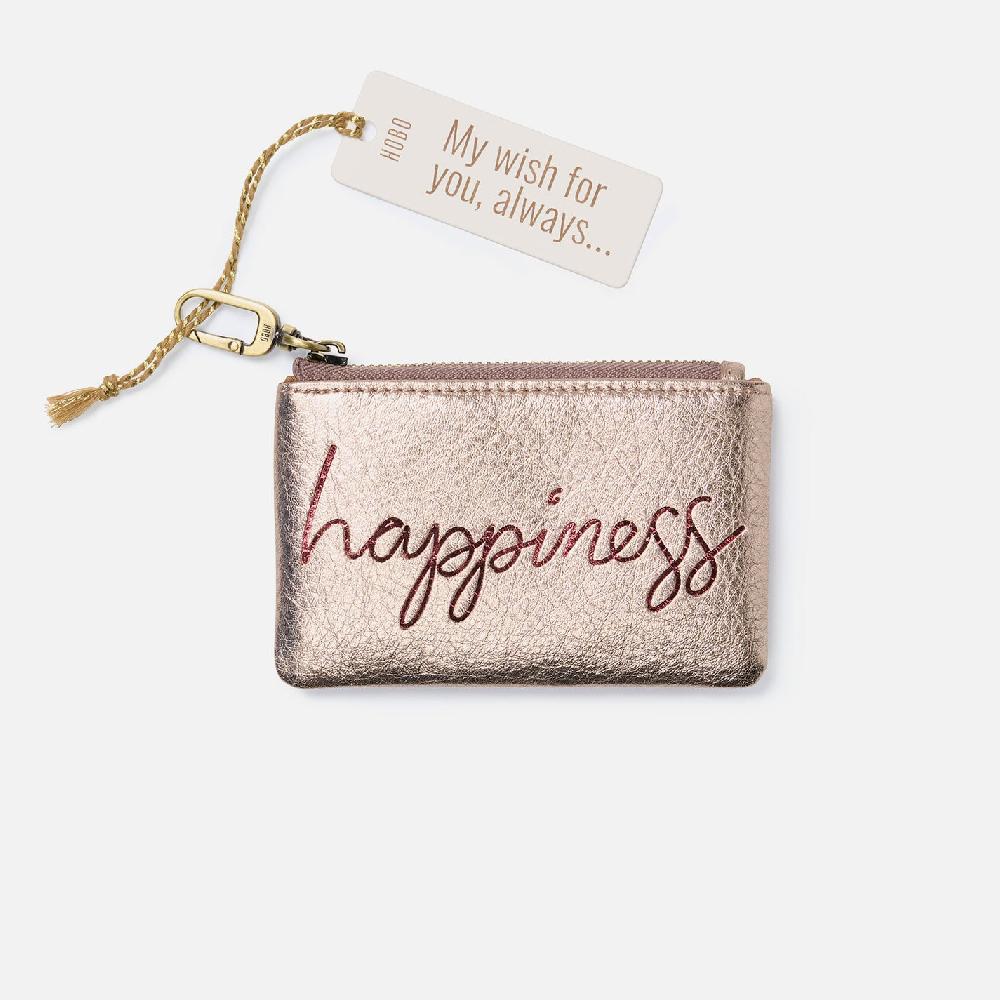 hobo Sentiment Pouch Metallic Leather| Pink Gold Metallic