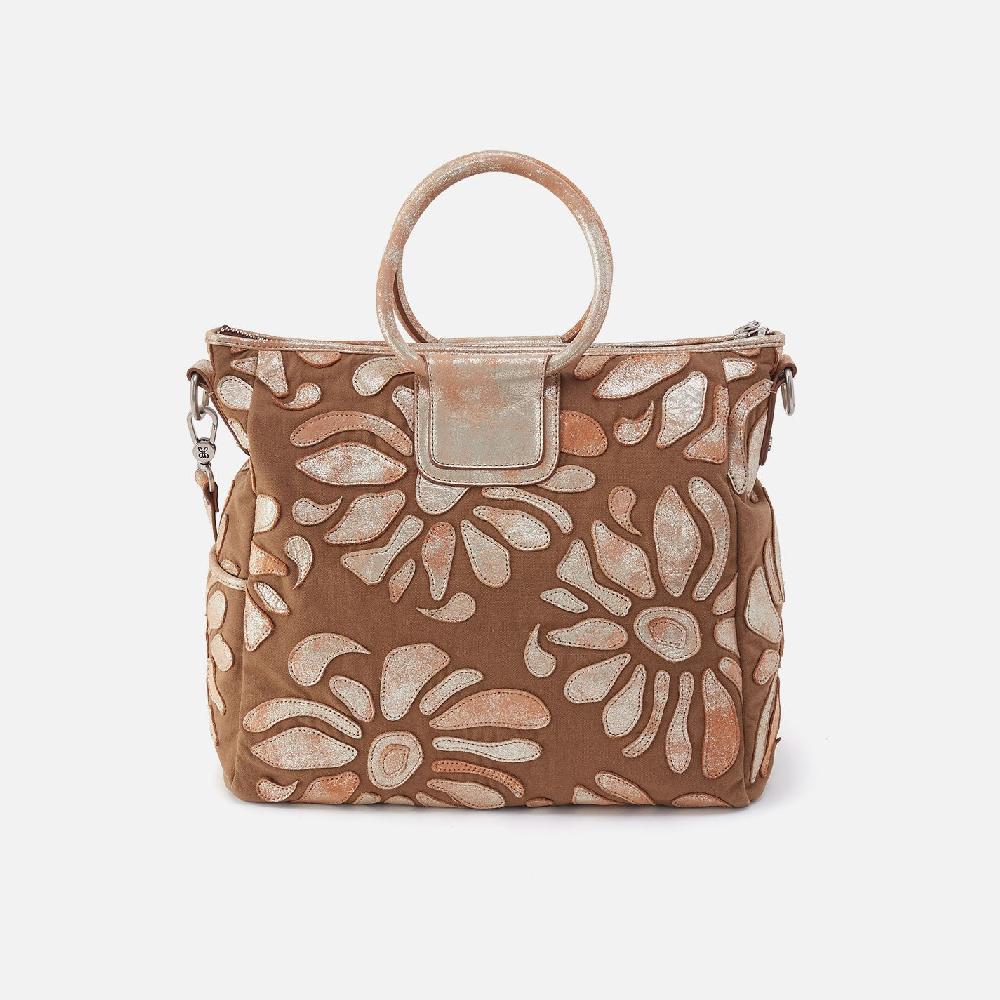 Hobo Sheila Large Satchel Canvas| Saddle Stardust Overlay