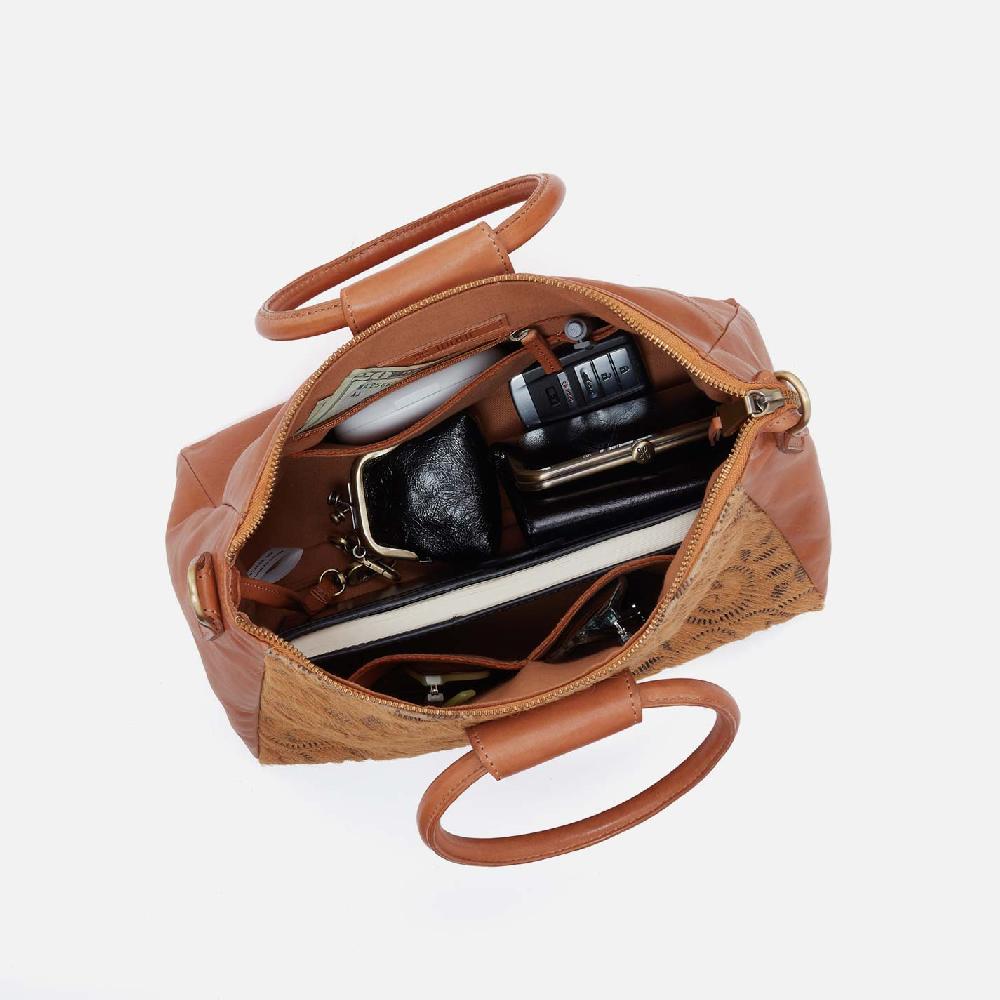 Hobo Sheila Medium Satchel Hair-On Leather| Harvest Wheat Hair-On